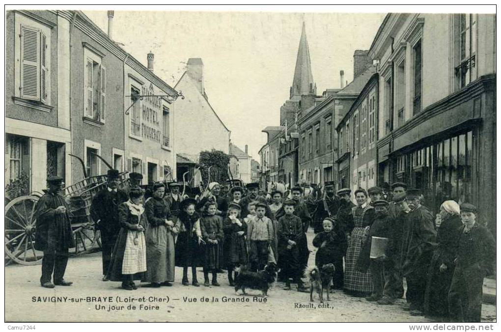 CPA DE SAVIGNY-SUR-BRAYE-TRES ANIMER ET ECRITE. - Autres & Non Classés