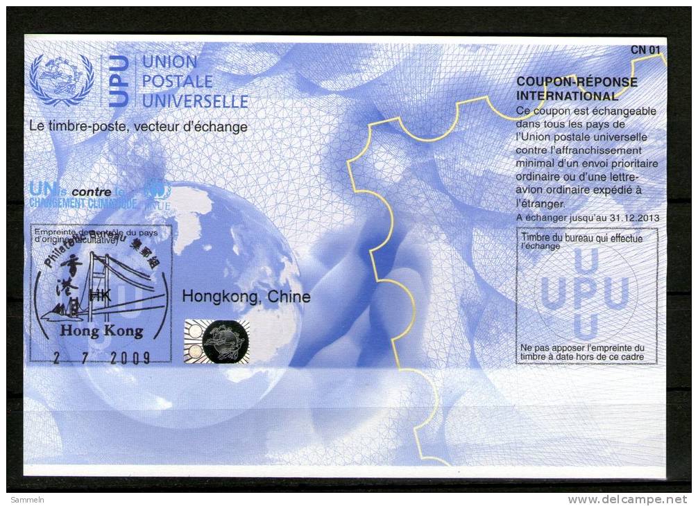 2332 IRC IAS CRI - International Reply Coupon - Antwortschein T34  Gestempelt Hongkong FD!! HK 20090528 AB - Sonstige & Ohne Zuordnung