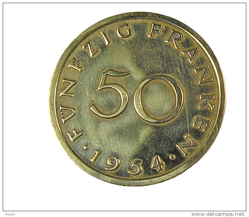 Sarre - 50 Francs - 1954 - Cup.Alu - TB+ - Autres & Non Classés
