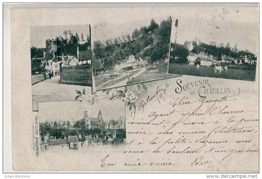 Chatillon Sur Seine    Souvenir De   ..  ( Voyagée En 1900 ) - Chatillon Sur Seine