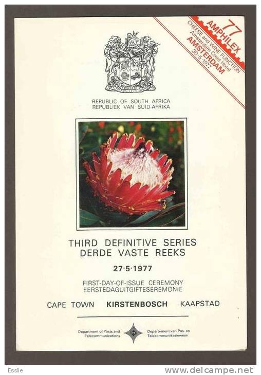 South Africa RSA - 1977 - Third Definitive Flowers, Proteas, Flora, Ceremony FDC Scarce - FDC