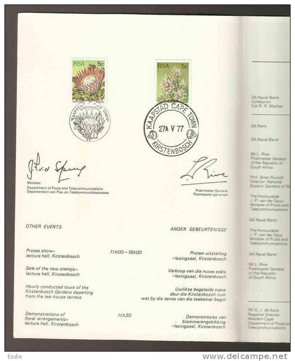 South Africa RSA - 1977 - Third Definitive Flowers, Proteas, Flora, Ceremony FDC Scarce - Storia Postale