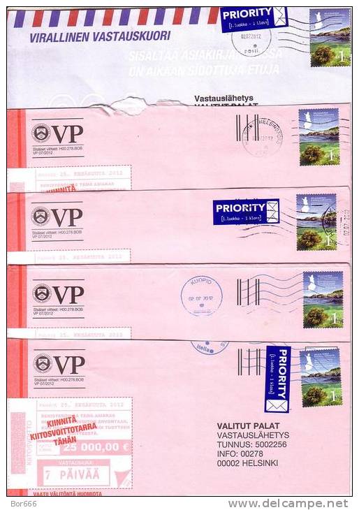 5 GOOD FINLAND Postal Covers 2012 - Good Stamped: Bottenhavets Natonal Park 2012 - Cartas & Documentos