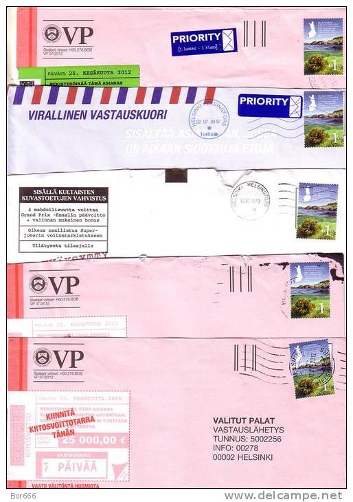 5 GOOD FINLAND Postal Covers 2012 - Good Stamped: Bottenhavets Natonal Park 2012 - Cartas & Documentos