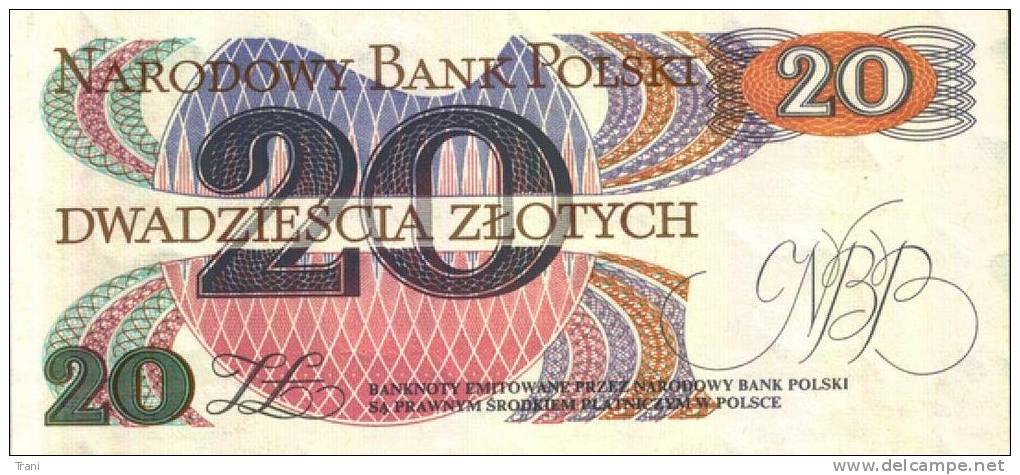 BANCONOTA DELLA POLONIA - 20 Zlotych - Pologne