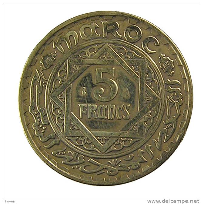 Maroc - 5 Francs - 1365/1945  - Br.Alu - TB - Marruecos