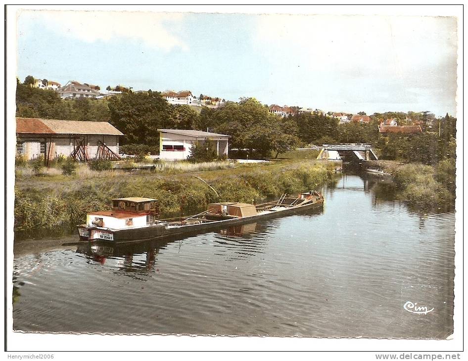 Doubs - 25 - St Vit , Vue Générale - Le Canal En 1963 , Péniche " St Jean De Losne Cote D'or" - Autres & Non Classés