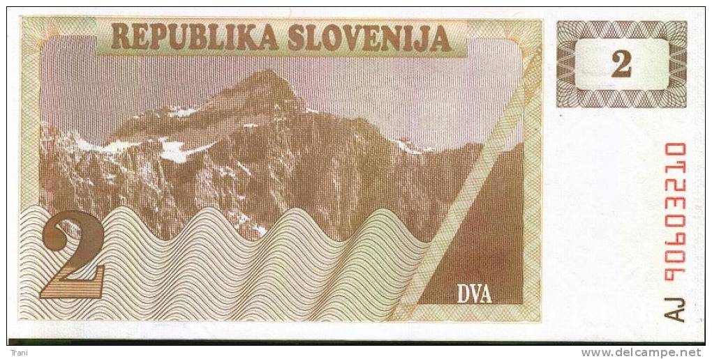 BANCONOTA DELLA SLOVENIA - 2 Tolar - Slovénie