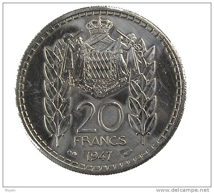 Monaco - 20 Franc -1947 - Cu.Ni. - TTB - 1922-1949 Louis II