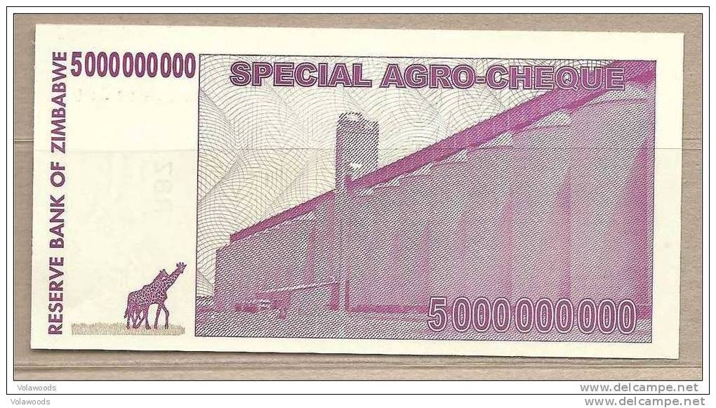 Zimbabwe - Banconota Non Circolata Da 5.000.000.000 Dollari - 2008 - Zimbabwe