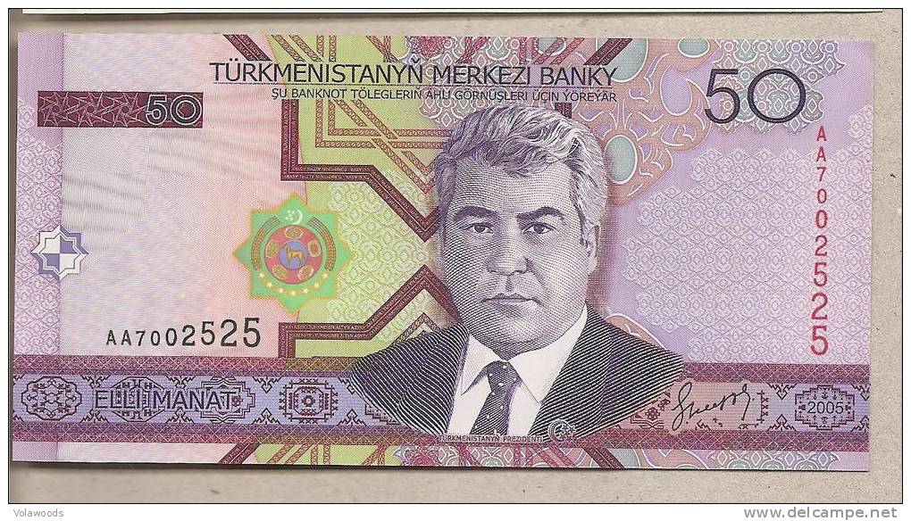 Turkmenistan - Banconota Non Circolata Da 50 Manat P-17 - 2005 - Turkmenistan