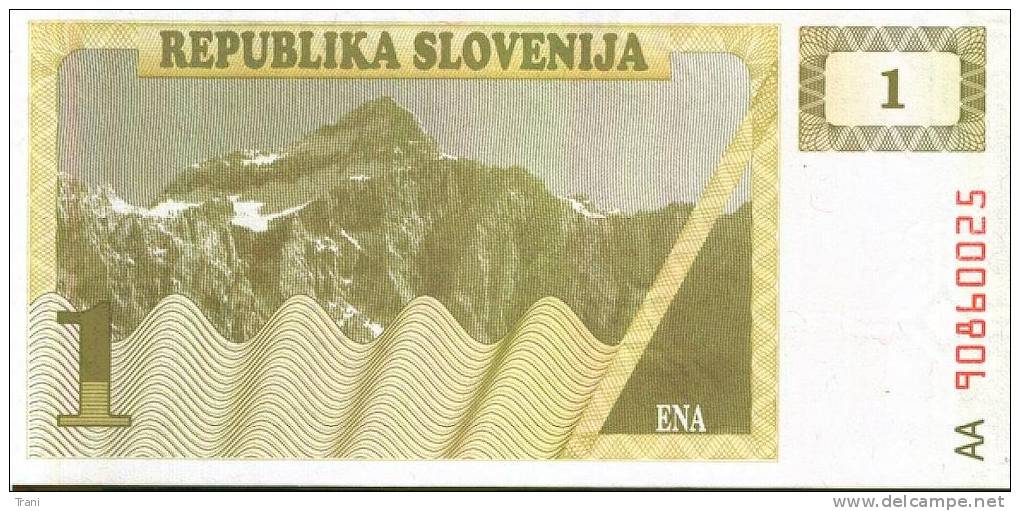 BANCONOTA DELLA SLOVENIA - 1 Tolar - Slovénie