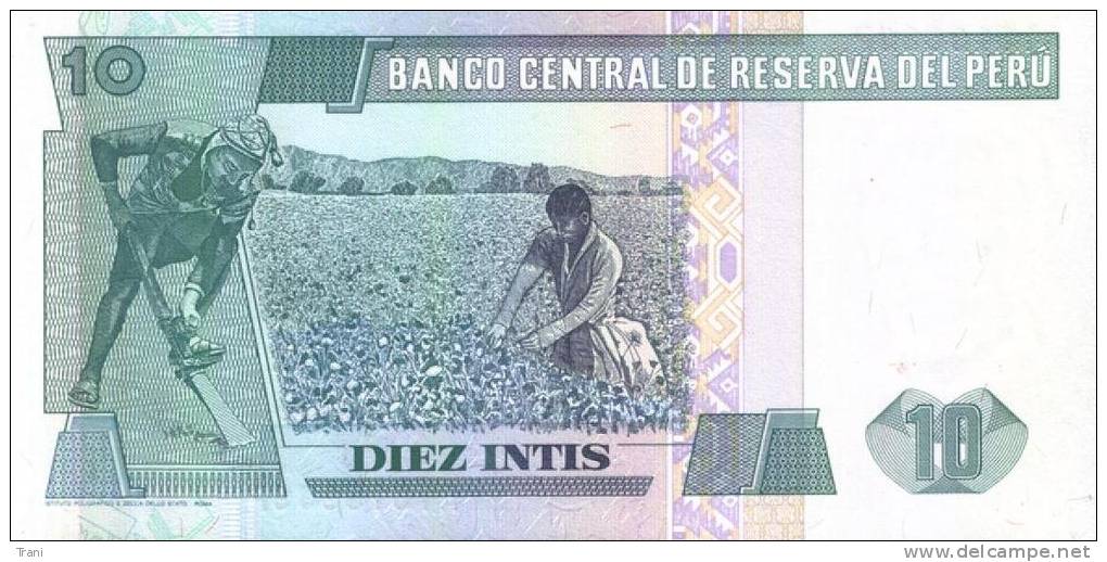 BANCONOTA DEL PERU´ - 10 Intis - Pérou