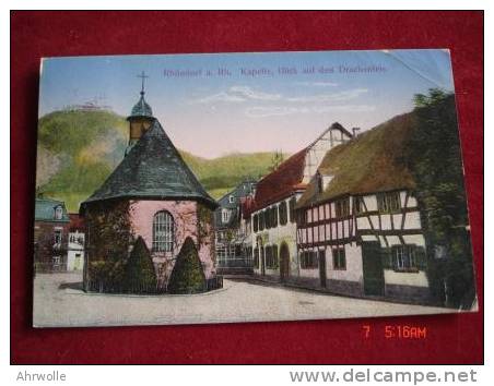 AK Rhöndorf Rhein Kapelle Drachenfels 1929 - Röhndorf