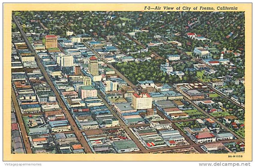 108161-California, Fresno, Air View Of The City - Fresno