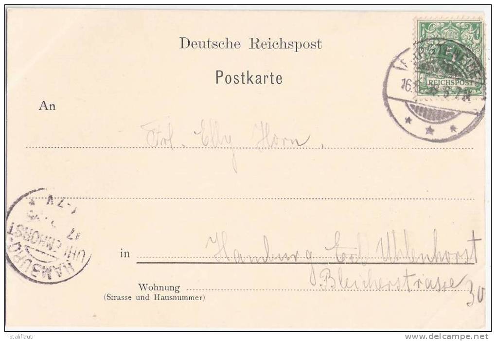 Gruss Vom Fasanenhof Jersbek Jugendstil Rahmen 16.6.1898 Ortsstempel BARGTEHEIDE - Bargteheide