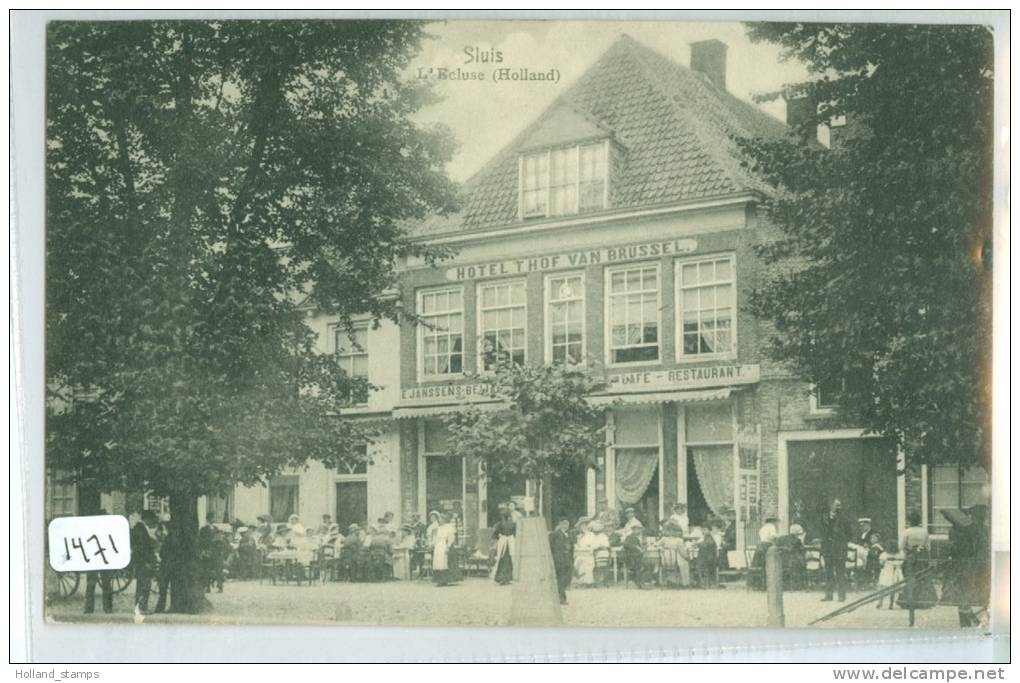 SLUIS * L`Ecluse * Hotel Thof Van Brussel * ANSICHTKAART * CPA * GELOPEN IN 1912  Naar BUCKHORST HILL (1471) - Sluis