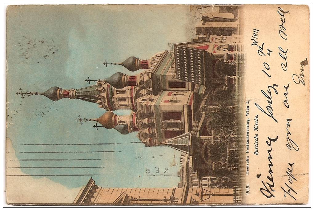 AUSTRIA - WIEN - Russische Kirche +++ Vers Yonkers, NEW-YORK, USA, 1901 +++ Deutsch's Postkartenverlag, Wien, #2020 ++ - Sonstige & Ohne Zuordnung