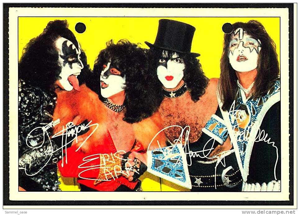 Alte Reproduktion Autogrammkarte  -  Kiss  -  Von Ca. 1982 - Autographs