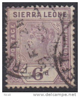 SIERRA LEONE 1896 6d QV SG 49 U XQ143 - Sierra Leone (...-1960)