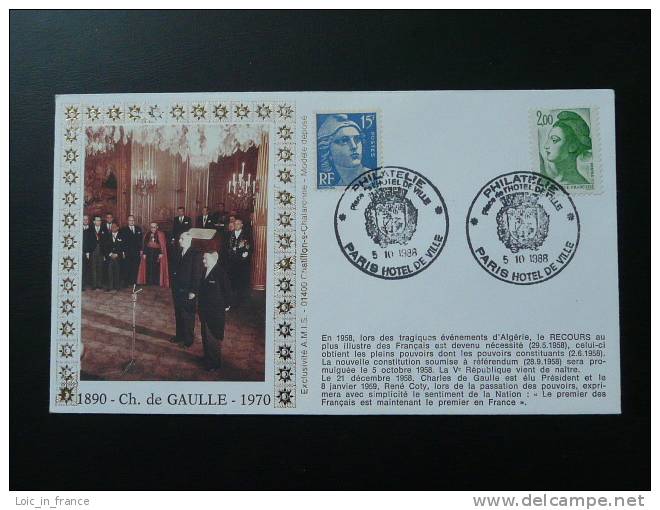 FDC Lettre élection De 1958 Charles De Gaulle - De Gaulle (General)