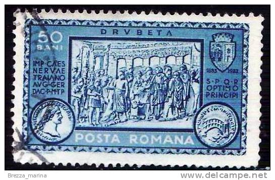 ROMANIA - USATO - 1933 - 100 Anni Turnu-Severin - Drubeta - 50 Bani - Usado