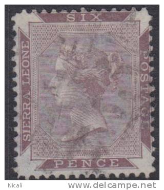 SIERRA LEONE 1885 6d Brown-Purple QV SG 36 U XQ121 - Sierra Leone (...-1960)