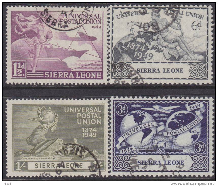 SIERRA LEONE 1949 UPU SG 205/08 U XQ235 - Sierra Leone (...-1960)