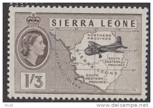 SIERRA LEONE 1956 1/3 QE SG 218 LHM XQ343 - Sierra Leone (...-1960)