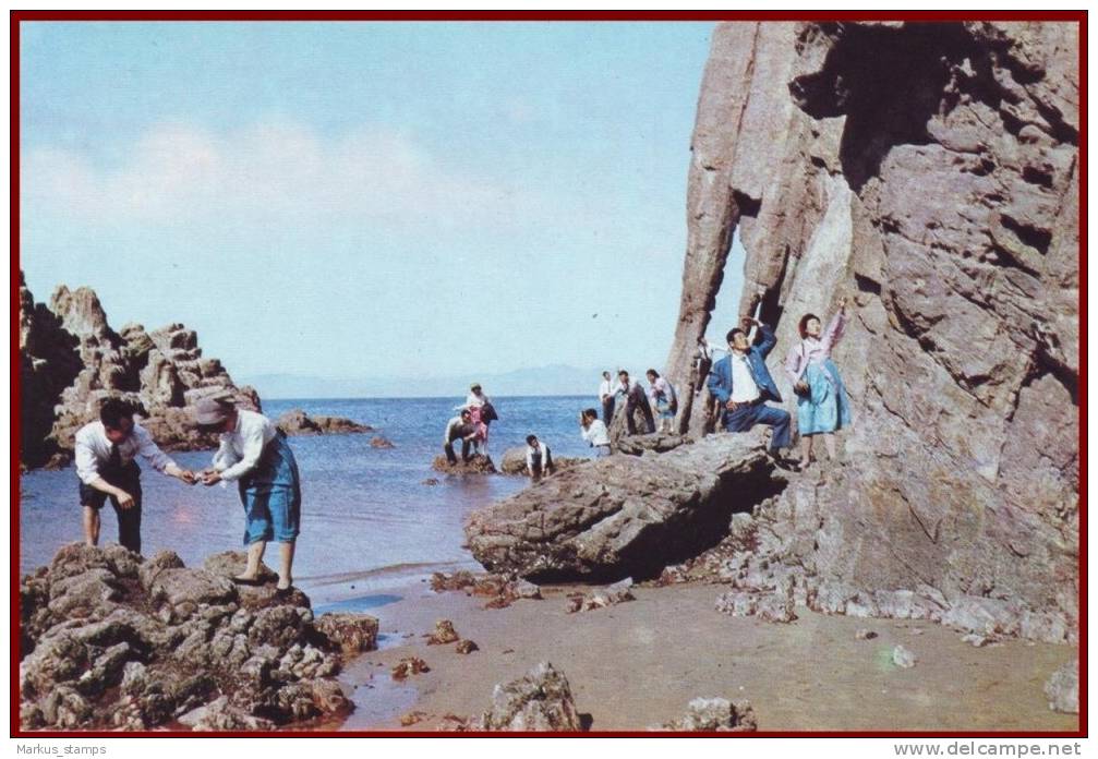 DPR North Korea - 4 Propaganda Postcards, Waterfall, Bridges, Tourism, Folk Balet - Korea, North