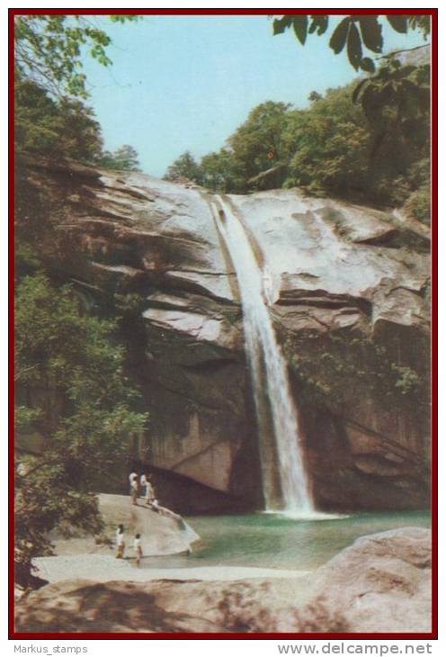 DPR North Korea - 4 Propaganda Postcards, Waterfall, Bridges, Tourism, Folk Balet - Korea, North