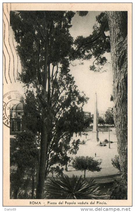 1934 ROMA - PIAZZA DEL POPOLO VISTA DAL PINCIO - Piazze