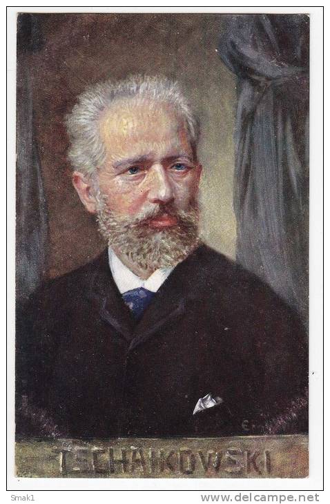 HISTORICAL FAMOUS PEOPLE PYOTR ILYICH TCHAIKOVSKY 1840-1893 COMPOSER OLD POSTCARD - Historical Famous People