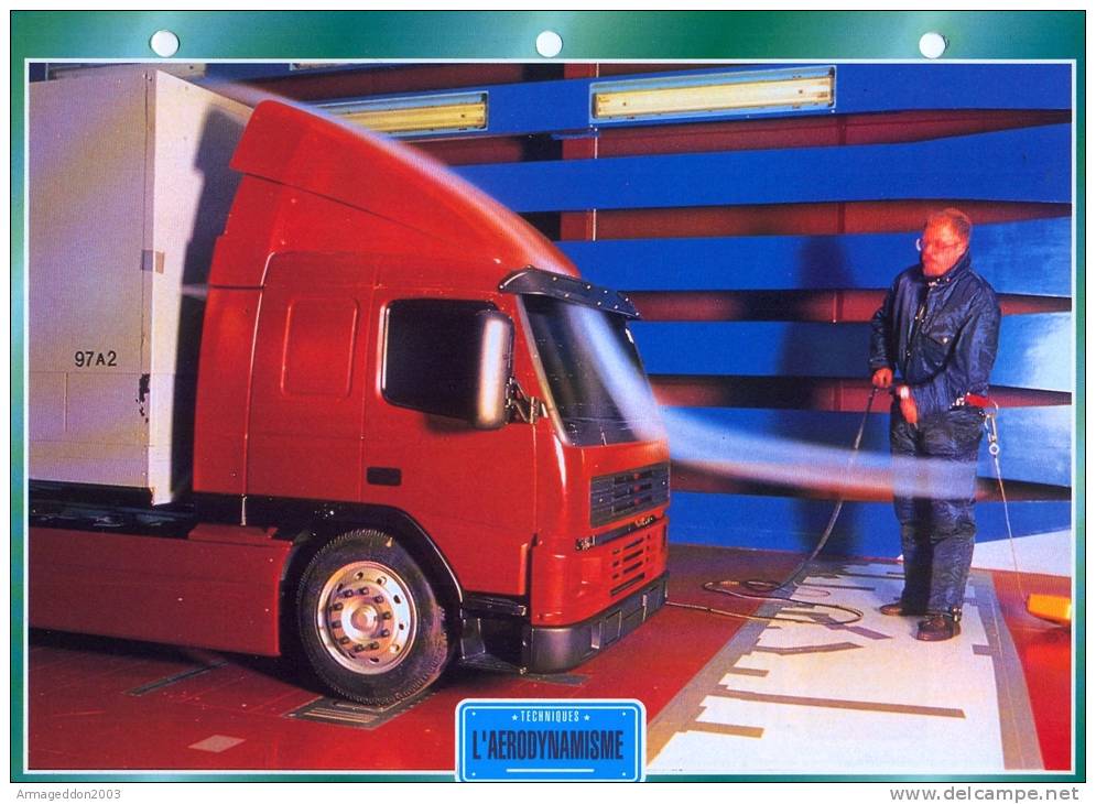 FICHE CARTONNE 25x18.5 CM CAMION DOC.AU DOS VOIR SCAN SERIE TECHNIQUE L'AERODYNAMISME - LKW