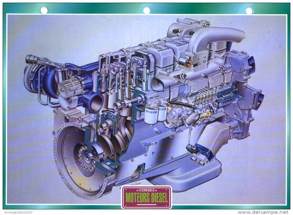 FICHE CARTONNE 25x18.5 CM CAMION DOC.AU DOS VOIR SCAN SERIE TECHNIQUE LES MOTEURS DIESEL - Trucks