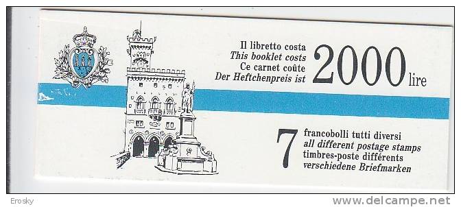 E809 - SAN MARINO SAINT MARIN CARNET SASSONE N°3 ** TOURISME - Libretti