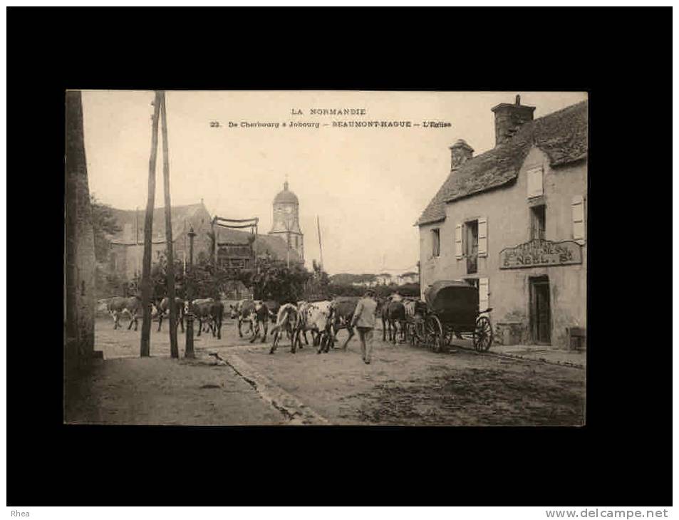 50 - BEAUMONT-HAGUE - L´Eglise - 22 - Vaches - Restaurant Neel - Beaumont