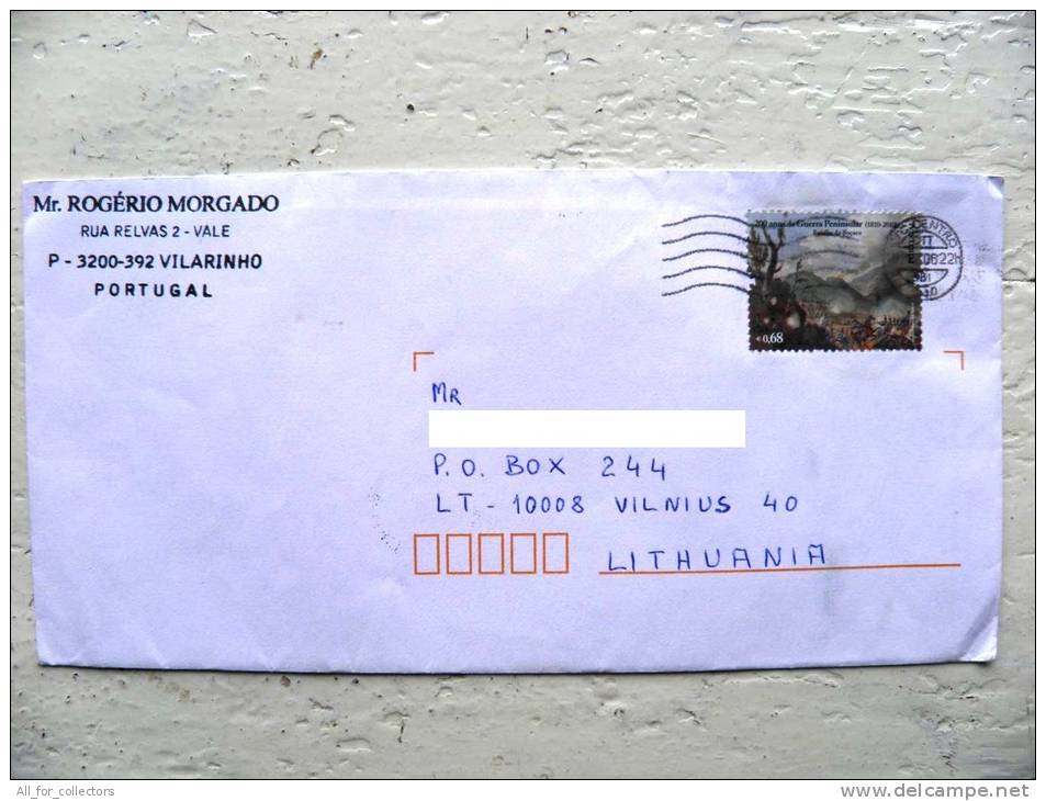 Cover Sent From Portugal To Lithuania, Mountains Vulcano Battle - Cartas & Documentos