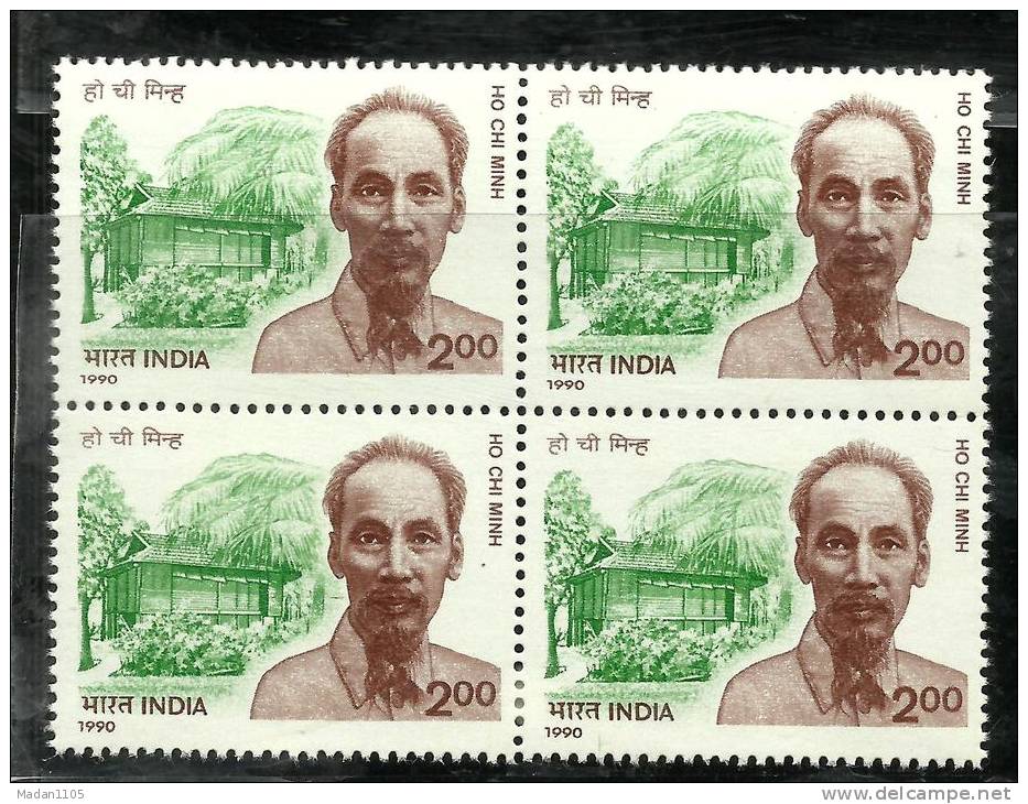 INDIA, 1990, Ho Chi Minh, (1890-1969), Vietnamese Communist Party Leader, Residence And Portrait,  MNH, (**) - Unused Stamps