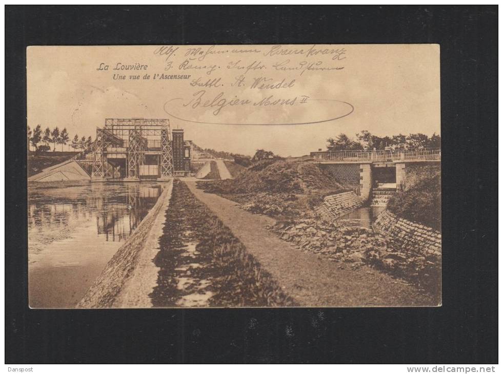 Carte Postale La Louviere Une Vue De L'Ascenseur 1915 - La Louvière