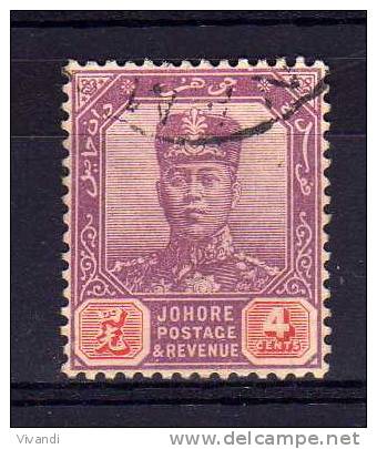 Johore - 1904 - 4 Cents Definitive (Single Rosette Watermark) - Used - Johore