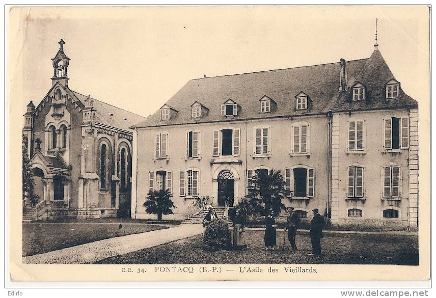 PONTACQ  L'asile  De Vieillards - écrite TTB - Pontacq