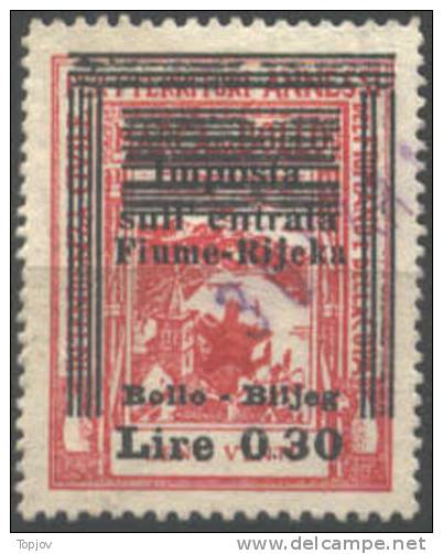 FIUME - RIJEKA  - MARCHE DA BOLLO - OVPT.FIUMANO E CUPA - 0,30 Lire - CAMPANEL RAB - 1946 - Fiscaux