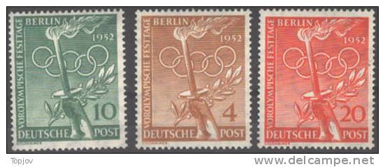 GERMANY - BERLIN - OLYMPICS - TORCH  - **MNH  - 1952 - Unused Stamps