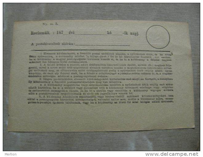 Hungary GYÖR -RAAB -Föladó-vevény   Recepisse   1883   D84257.6 - Brieven En Documenten