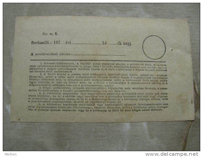 Hungary GYÖR -RAAB -Föladó-vevény   Recepisse   1883   D84257.12 - Storia Postale