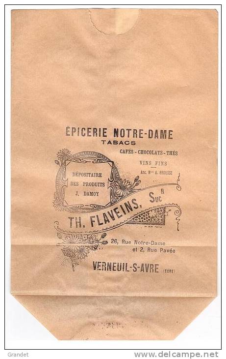 VERNEUIL SUR AVRE - EURE - EPICERIE - NOTRE DAME - SAC PAPIER. - Autres & Non Classés