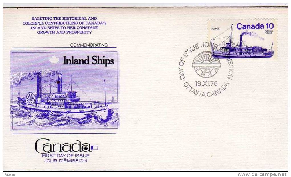 FDC Ottawa 1976, Ships, Barco  Canada - ....-1951