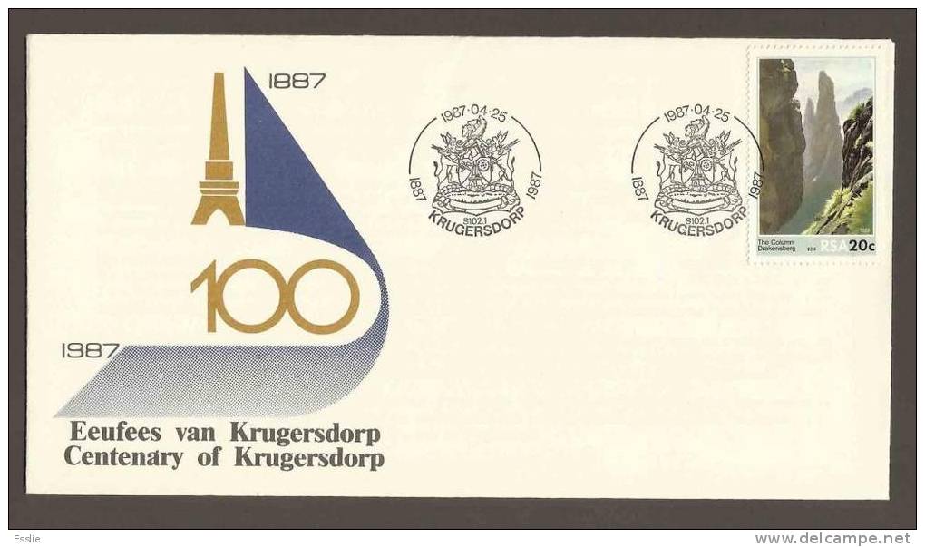 South Africa RSA - 1987 - Centenaryof Krugersdorp Commemorative Cover - Covers & Documents