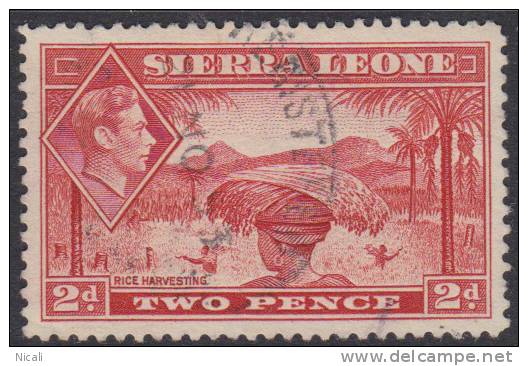 SIERRA LEONE 1938 2d Scarlet KGVI SG 191a U XQ172 - Sierra Leone (...-1960)